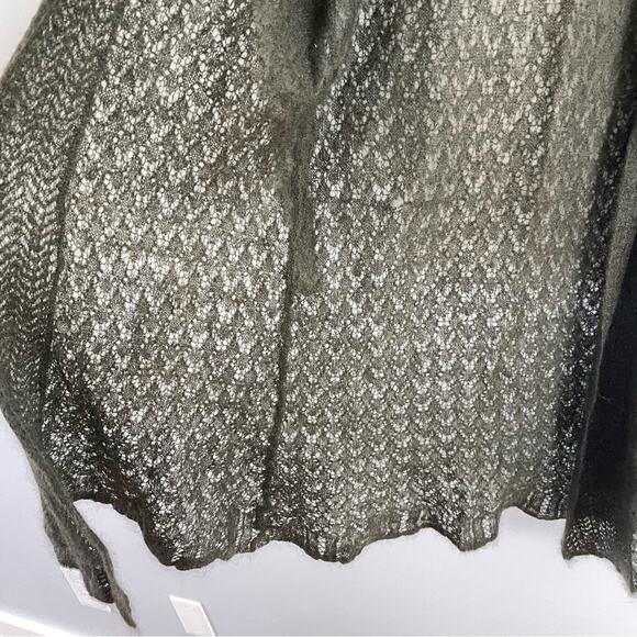 Eileen Fisher | Women’s Brown Mohair Blend Open Knit Long Cardigan Sweater Wool - Picture 8 of 9